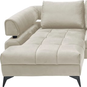 Rohová sedacia súprava Paris, krémová látka, ľavý roh