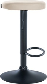 Barová stolička Ponte - koženka, čierny rám - Krémová