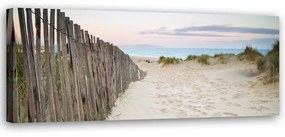 Obraz na plátně, Panorama západu slunce na pláži - 120x40 cm