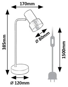 Rabalux 74278 - Stolná lampa HATICE 1xE14/15W/230V