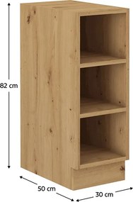Dolný kuchynský regál Meriel 30 D OTW BB (dub artisan). Vlastná spoľahlivá doprava až k Vám domov. 1034004