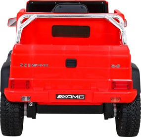 Ramiz Mercedes G63 AMG elektrické autíčko pre deti červené + diaľkové ovládanie + 6 EVA kolies + pomalý štart + MP3 + LED