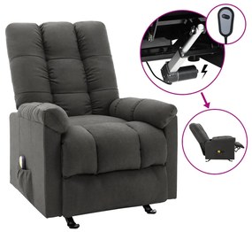 vidaXL Elektrické sklápacie masážne kreslo, tmavosivé, látka