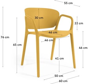 Žltá plastová záhradná stolička Ania – Kave Home