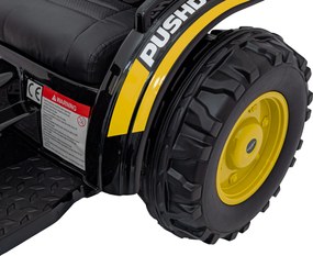 Ramiz Detský traktor na batérie žltý + pohyblivé rameno s lyžicou + diaľkové ovládanie + pomalý štart + FM rádio + LED
