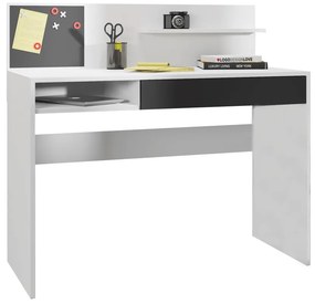 PC stôl s magnetickou tabuľou, biela/čierna, IMAN