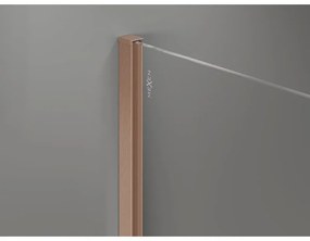 Mexen, Mexen Kioto-X sprchová stena 60 x 200 cm, priehľadná 10 mm, brúsená meď - 800-060-101-65-00-X
