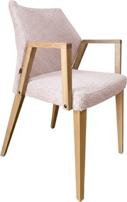 Čalúnené polo-kreslo ZORA s dubovými nohami a podrúčkami, 56x60x87 cm Catch-Me21