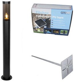 Moderné čierne vonkajšie stojanové svietidlo 80 cm IP44 - Rox