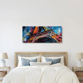 Obraz - Maľba Eiffelovej veže II. (120x50 cm)