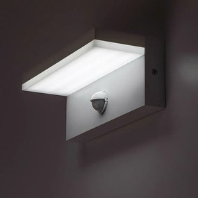 Rabalux 77116 vonkajšie nástenné LED svietidlo Zaragoza, so senzorom, 9W, IP54, biela
