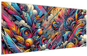 Obraz - Pestrofarebné graffiti (120x50 cm)