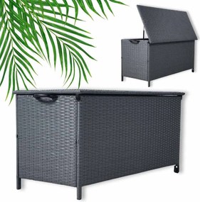 Sivý záhradný úložný box z technoratanu XL