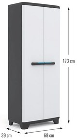 Plastová skriňa LINEAR, 3 police, 173x68x39 cm