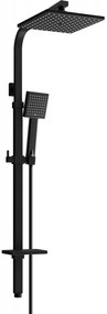 Mexen - Q45 sprchový set s hornou hlavicou štvorcovou 20x20, čierna,798454595-70