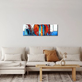 Obraz maľby starovekej osoby (s hodinami) (90x30 cm)