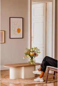 Béžový konferenčný stolík s doskou v dubovom dekore 50x115 cm Looi – noo.ma