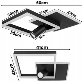 LED stropné svietidlo LED/38W/230V + 1xGU10/30W čierne