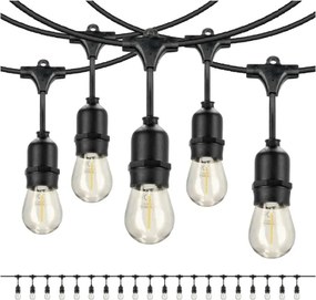 LED Vonkajšia dekoračná reťaz BAJA ST64 20xE27/1W/230V 20,9m IP44 teplá biela