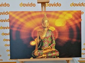 Obraz socha Budhu s abstraktným pozadím - 90x60
