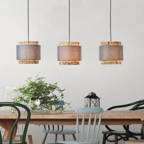 Brilliant - Luster na lanku WATERLILLY 3xE27/60W/230V šedá