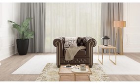 Tmavohnedé kreslo z imitácie kože York - Ropez