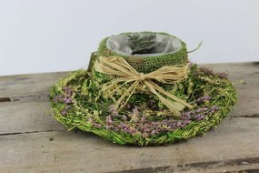 Zeleno fialový prírodný klobúk 26cm