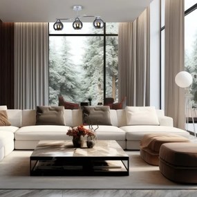 Luster na tyči CONNOR 3xE27/15W/230V lesklý chróm/šedá