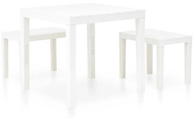 vidaXL Záhradný stôl s 2 lavičkami plastový biely