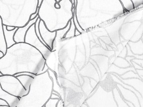 Biante Bavlnený záves Sandra SA-271 Sivé designové kvety na bielom 140x160 cm