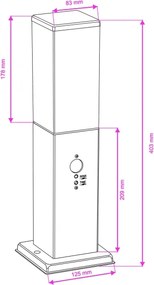 BRILAGI - Vonkajšia lampa s čidlom NOVA 1xE27/15W/230V 40 cm IP44 antracit