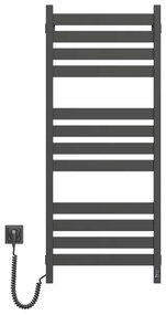Kúpeľňový rebríkový radiátor s termostatom LARGO 541W/230V 120,6 cm IP44 čierna ľavá