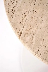 Príručný stolík Terazzo S (travertín + biela). Vlastná spoľahlivá doprava až k Vám domov. 1092463