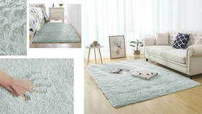 Shaggy koberec Lana – biela s limetkovým podtónom, obdĺžnik Rozmer: 200x250 cm
