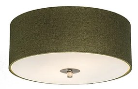 Rustikálne stropné svietidlo zelené 30 cm - Drum Jute