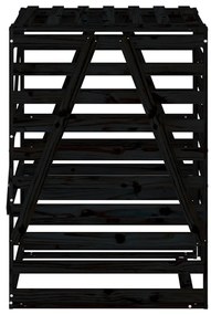 Úložný box pre odpadkový kôš čierny 84x90x128,5 cm borovica