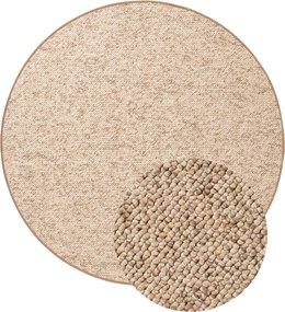 BT Carpet, Kusový koberec Wolly 102842 kruh, 133x133 (priemer) kruh, béžová, obývacia izba