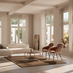 Terakotový kovový konferenčný stolík 70x73 cm Beatrix – MOME