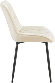 Jedálenská stolička Wallace - zamat - Krémová
