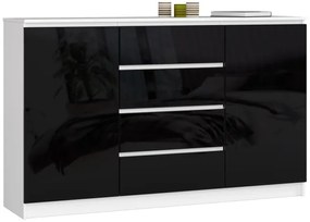 Komoda K160 2D 4SZ CLP čierna, lesk