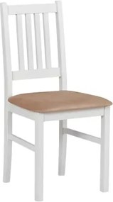 Jedálenská stolička Bono, biela/béžová látka%