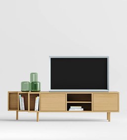 TV stolík v dekore duba v prírodnej farbe 189x50x44 cm Shift – Woodman