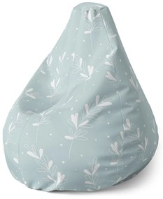 Sablio Sedací vak Pear Biele lístky - 70 x 95 x 15 cm