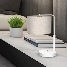 Stolná lampa Lino, 1x ľanové tienidlo, w