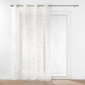Voálová záclona v bielo-zlatej farbe 140x240 cm Floressia – douceur d'intérieur