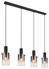 Globo 15907-4H - Luster na lanku FLORENTINA 4xE27/40W/230V čierna