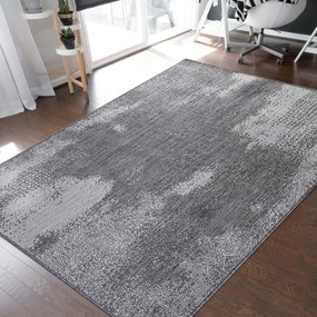 Štýlový koberec s abstraktným vzorom v sivej farbe Šírka: 80 cm | Dĺžka: 150 cm