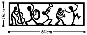 Nástenná dekorácia Hudobníci 60x19 cm čierna