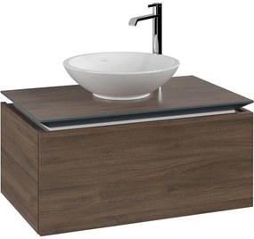 VILLEROY &amp; BOCH Legato závesná skrinka pod umývadlo na dosku (umývadlo v strede), 1 zásuvka, 800 x 500 x 380 mm, Arizona Oak, B60100VH