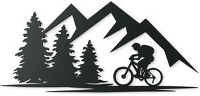 drevko Obraz na stenu Cyklista v prírode Rozmer obrazu: 30 x 65 cm, Farba dekorácie: Čierna